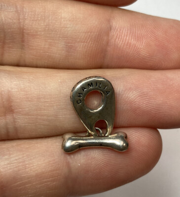 Chamilia Cham 925 Sterling Silber baumelndes Knochen Perlen Armband Charm Go Fetch