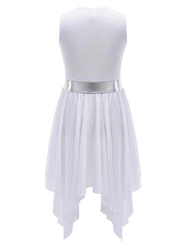 Vestido túnica de alabanza contemporánea lírico asimétrico bloque de color para niñas - Imagen 4 de 55