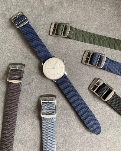 Uhrenarmband Perlon Nylon Olivgrün von Eulit - 18, 20 mm - Ersatz-Armband - Bild 3 von 9