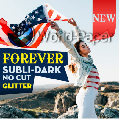 FOREVER Subli Dark (No Cut) Glitter Heat Transfer Paper 11''x17''