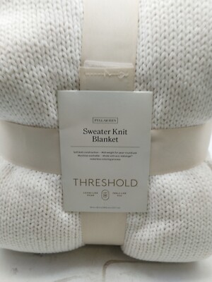 Threshold Sweater Knit Blanket Full/Queen Size  Ivory