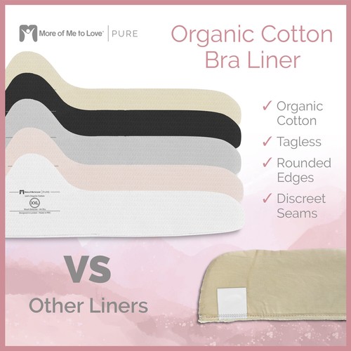 More of Me to Love Organic Cotton Bra Liner 4-Pack (White, Pink, Gray, Beige) - 第 45/55 張圖片