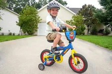 12-Inch Hot Wheels BMX Bike with Rev Grip Noisemaker Adjustable Training Wheels