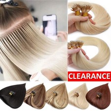 US CLEARANCE 1G/S Nano Beads Micro Loop Ring Tip 100 Remy Human Hair Extensions