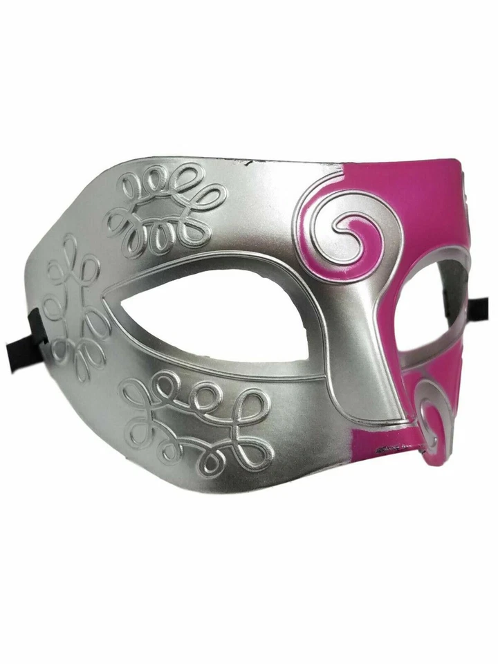 Lo último Rosa Plata Remolino Veneciano Mardi Gras Halloween Fiesta Mascarada Máscara Foto 3 de 3