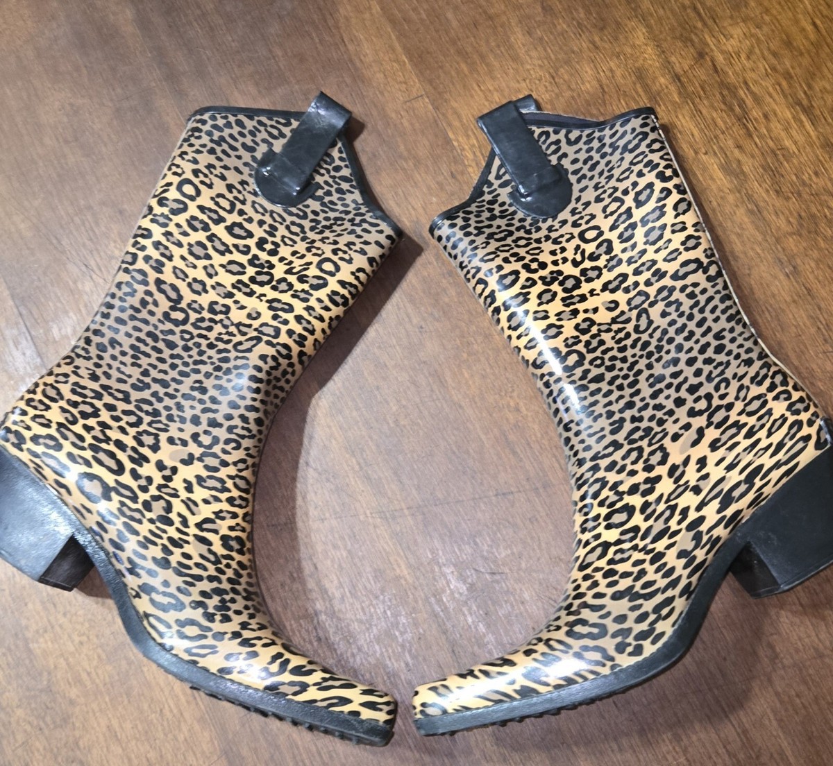 Capelli New york Shiny Baby Leopard Cowboy Womens rain boots