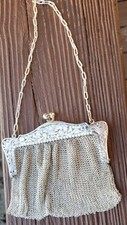 Antique Sterling Silver Art Nouveau Mesh Purse