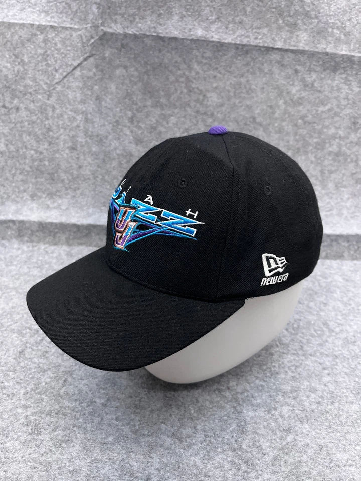Utah Jazz New Era Hat Cap Snap Back Adult One Size Black NBA 100% Wool 90s - Image 4 of 4