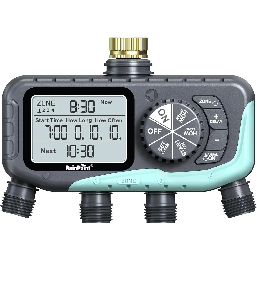 4-Zone Digital Water Timer RainPoint Brass Inlet Model ITV447
Opens in a new window or tab