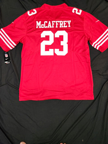Nike McCaffrey #23 San Francisco 49ers Red White NFL Football Jersey Men's L