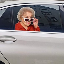 Betty-White Car Window Cling Funny Car Sticker Window Decal for Vehicles Auto...