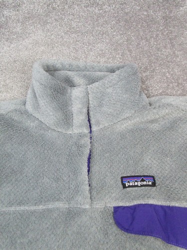 Patagonia Re-Tool Snap-T Sweater Womens Large Gray Purple Hiking Fleece - Picture 2 of 10