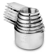Measuring Cups Stainless Steel 7 Piece Stackable Set For Dry Or Liquid Ingredien