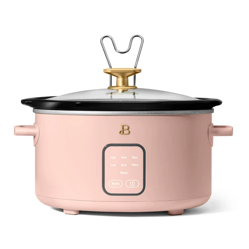 Beautiful 4Qt Slow Cooker with Touch-Activated Display, Rose by Drew Barrymore