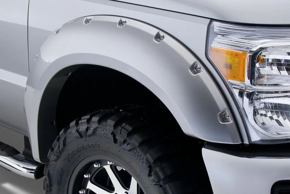For Ford F-250 Super Duty 11-16 Pocket Style Matte Black Front Fender Flares — 第 2/4 张图片