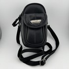 View Small Black Faux Leather Camera Bag Case w/Shoulder Strap & Belt Loop