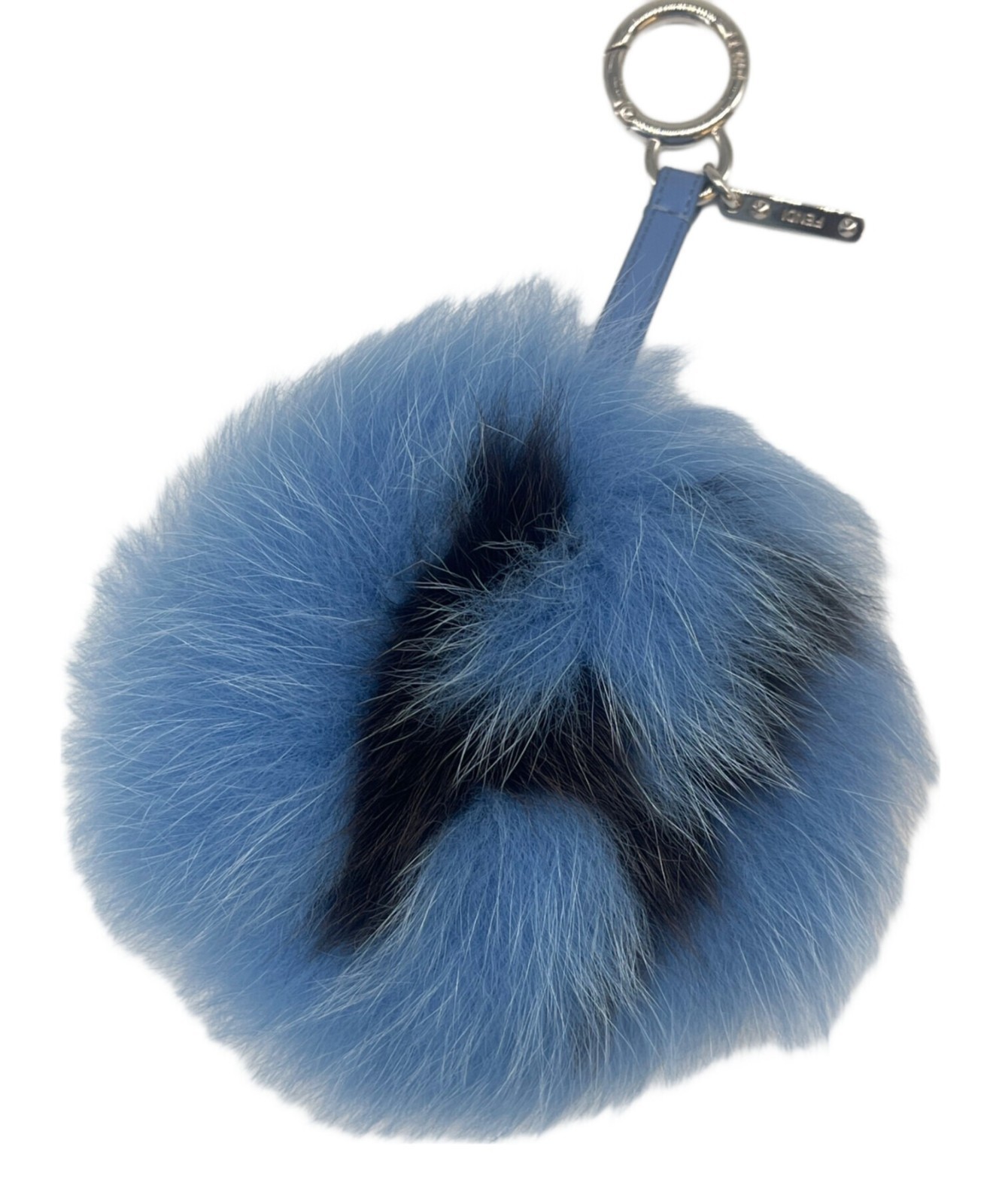 Fendi Blue Fur Pompom Bag Charm