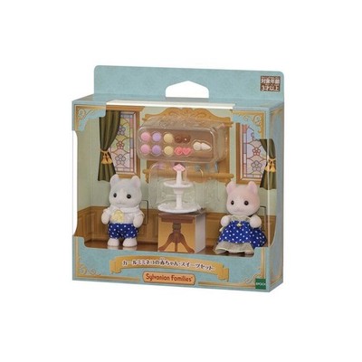 Auth Sylvanian Families Calico Critter Curly-Eared Kitten Sweets Set Japan FS