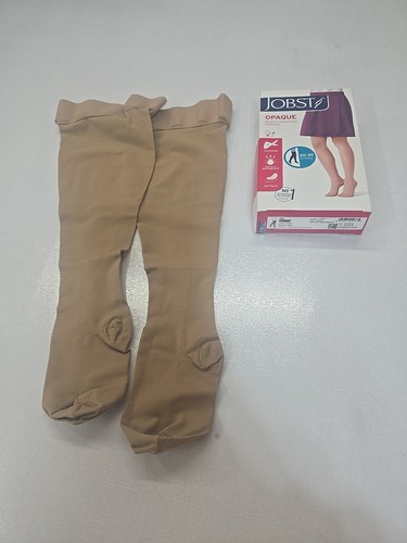 JOBST Opaque Medical Compression Stockings Thigh High 20-30 mmHg Large  Beige