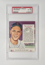 PSA GRADED 4 VG-EX WITH TAB 1954 Red Man JIM DELSING #24 DETROIT TIGERS RARE
