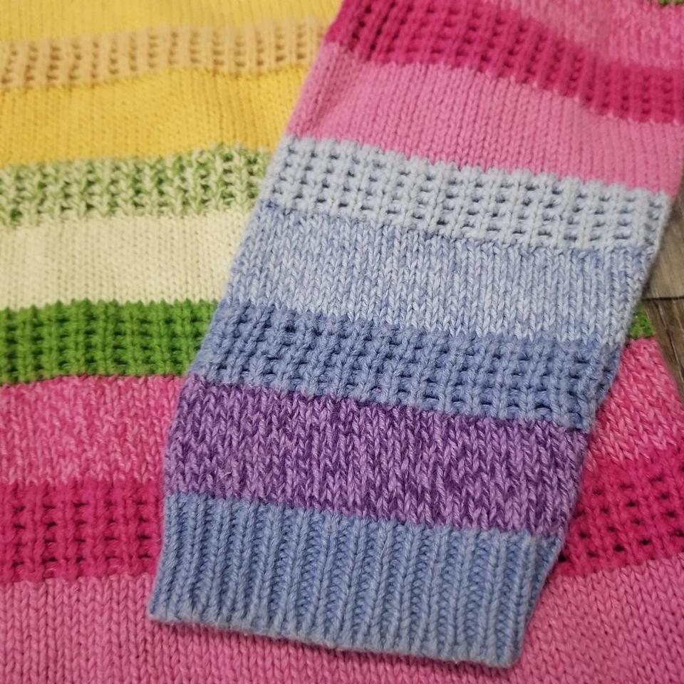 Cárdigan Suéter Studio Works Talla Pequeña Botón Rayas Multicolores Y2k Foto 3 de 4