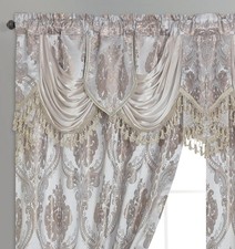GOHD Luxe Love. Jacquard Window Curtain Panel 54W x 84L Pack of 2 , Sand