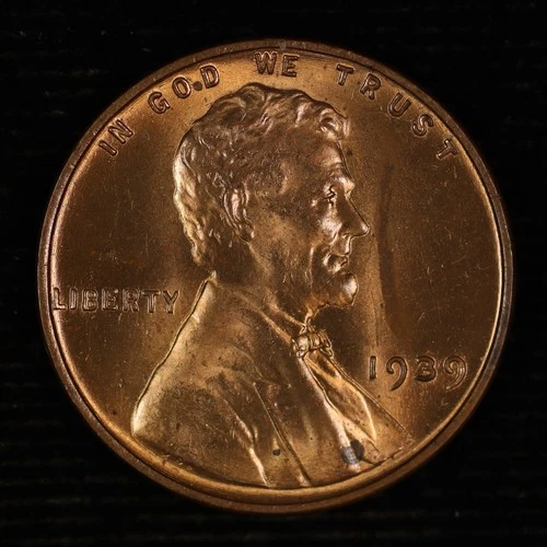 Lincoln Wheat Cent. 1939 P. RB Choice Brilliant Uncirculated. Lot # JRRC-100-01