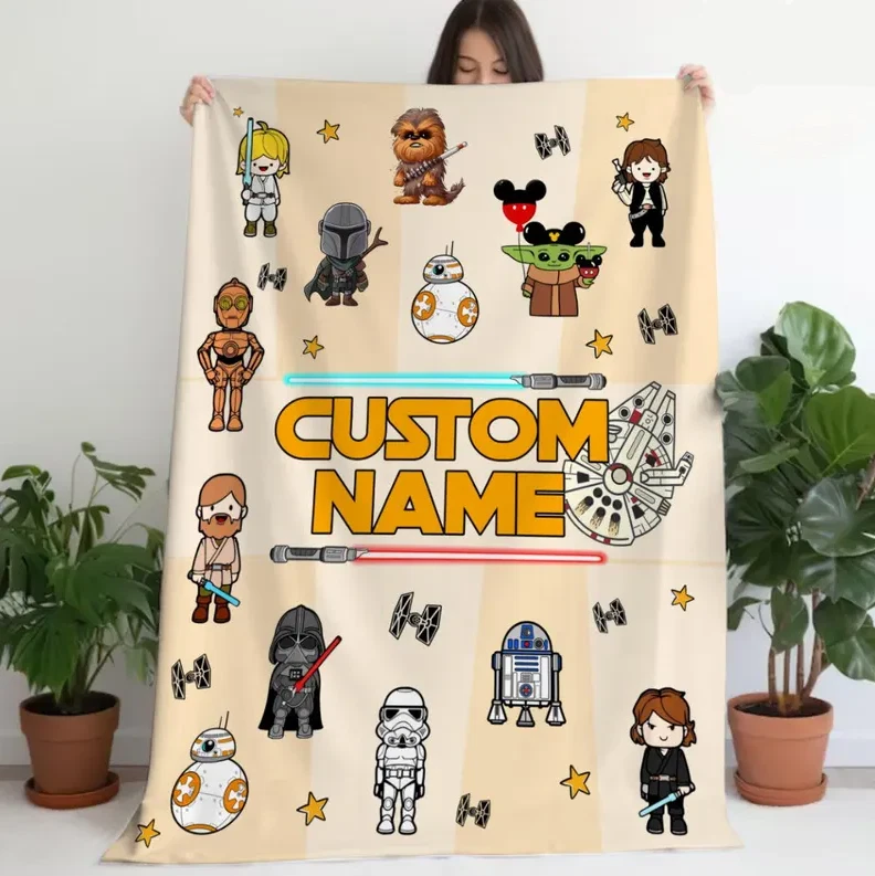 Personalized Disney Star Wars The Mandalorian Darth Vader Fleece Blanket