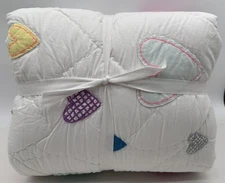 Pottery Barn Kids Confetti Hearts TWIN Quilt ~ Multi