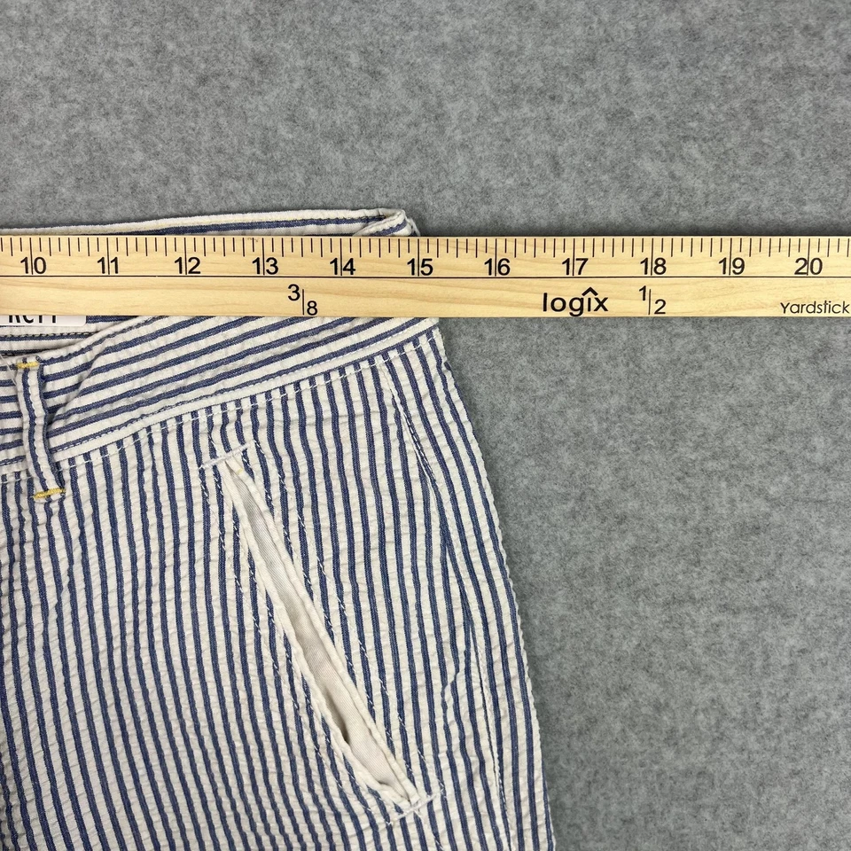 Pantalones Cortos Robert Graham Para Hombre 30 Azul Blanco Seersucker Rayas Frente Plano Verano Foto 2 de 4