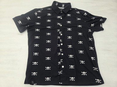 Brooklyn Standard Men's Shirt M California Republic Skull Cross Bones AOP