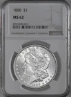 1888-P  $1  MORGAN SILVER DOLLAR  "PHILADELPHIA"  NGC MS62  #8703390-015