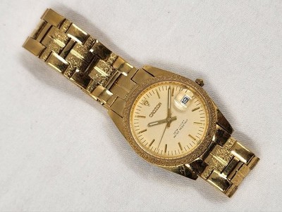 Croton 3ATM-100Ft Water Resistant 23KT Gold Plated Stainless Back Wrist Watch