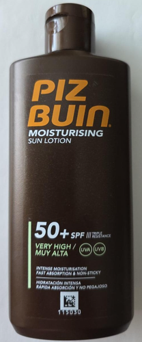 Piz Buin Moisturising Sun Lotion SPF50+ 200ml UVA UVB Triple Resistance New