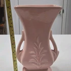 McCoy Pink Ceramic Vase, Glossy Finish, Impressed Backstamp, 8 in Height