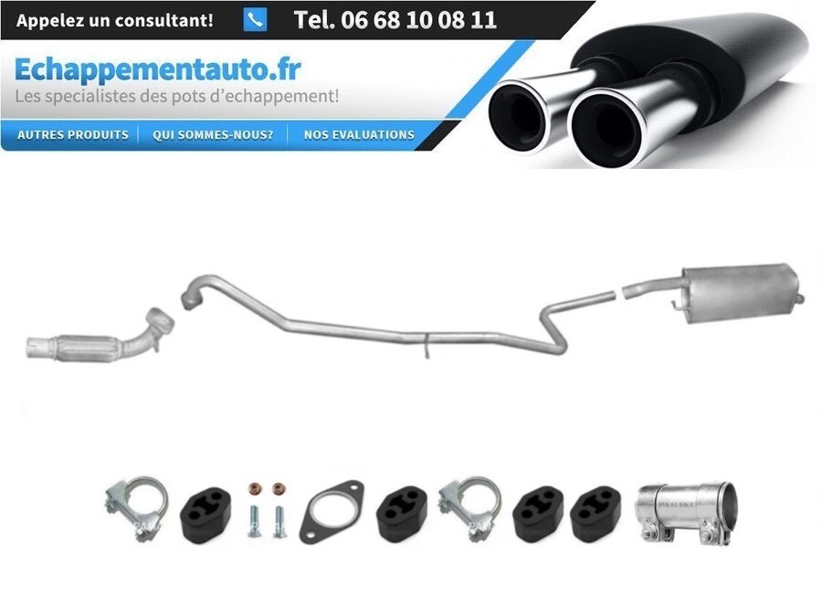 Échappement Ford Fusion 1.4 TDCi 50kW après 2002 kit silencieux arrière