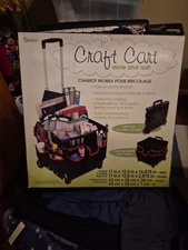 Darice 1210-27 Rolling Craft Cart-Fabric Cover-Aluminum Handle NEW - FREE SHIP