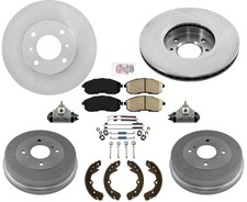 Front Rotors Ceramic Pads Drum Brake Shoes Springs Cylinders Fits Altima 93-98