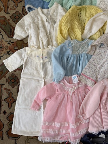 35x Vintage Baby Clothes Knitted Crochet Cardigans Dresses 70s 80s Joblot TC3 - Picture 8 of 15