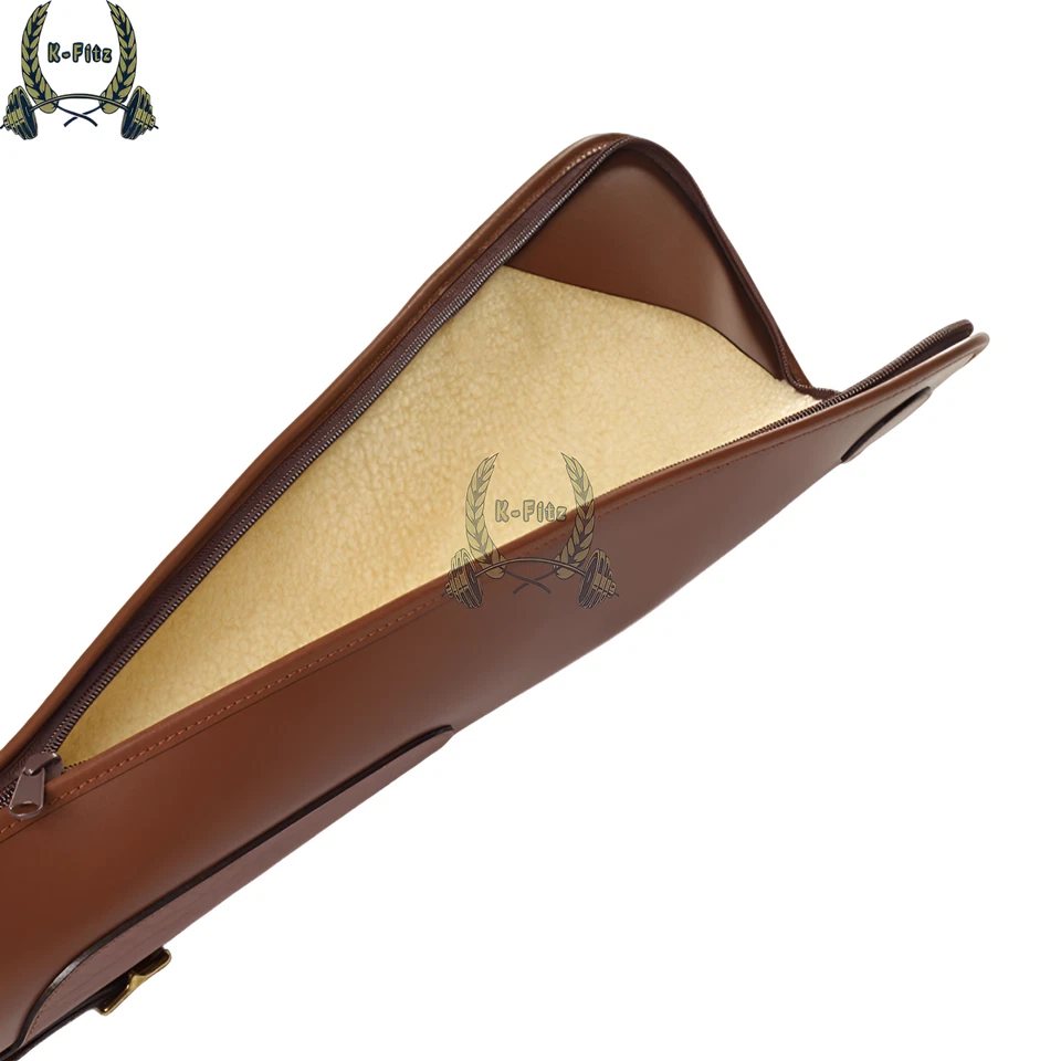 Leather Shotgun Slip with Zip  Double Gun Case, Handmade Leather Scabbard hunter - Image 2 of 4