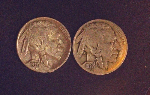 1937-P + 1937-D  BUFFALO NICKELS -GOOD CONDITION