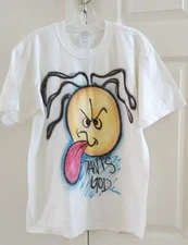 GILDAN~Men T-shirt~M~white~ActiveWear~Ultra cotton~bust 40"~crew neck~funny logo