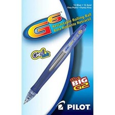 PILOT G6 Refillable  Retractable Gel Ink Rolling Ball Pen, Fine Point, Blue