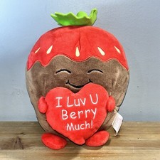 Russ Valentine 10” Plush Chocolate Strawberry - I Luv U Berry Much - Make Happy