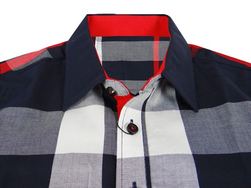 KIDS YOUTH Plaid Shirt Designer Engineered Stripes Button Up NEW Casual Dress - Picture 9 of 12