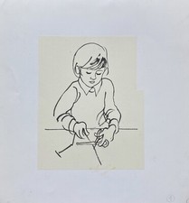Else Floche *1930 drawing sketch drawing sketch child girl crafting 