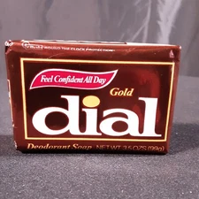 NOS Sealed Vintage Foil Wrapper Dial Deodorant Bar Soap 3.5oz 1980s Prop Decor