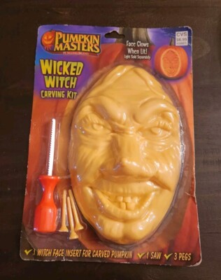 New Pumpkin Masters Wicked Witch Halloween Carving Kit Insert For Carved Pumpkin