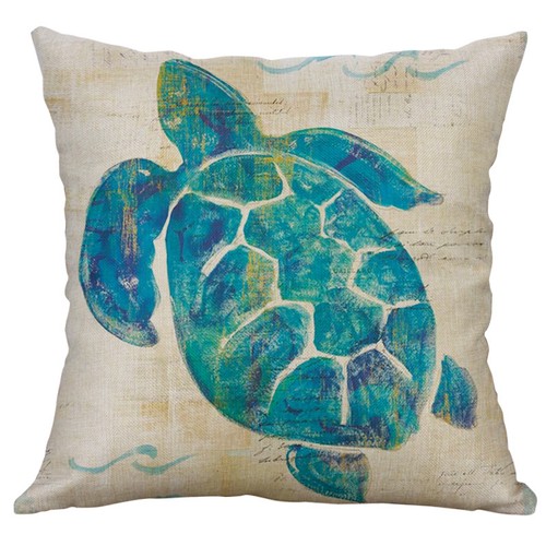 Sea Octopus Conch Printing Cotton Linen Pillow Case Cushion Cover Home Decor - Picture 17 of 41