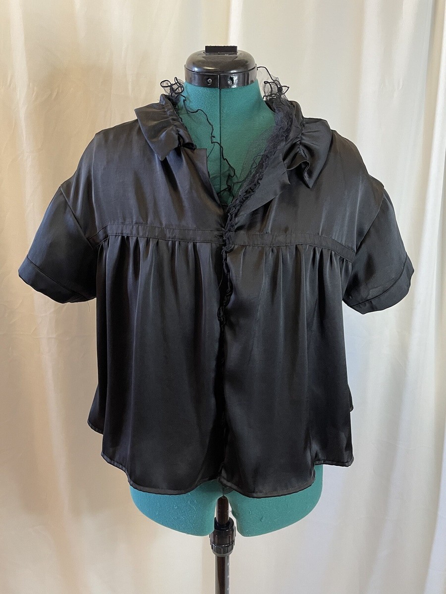 SS18 Undercover Reversible Sheer Overlay Black Top JP Size 2 SS18 Undercover Reversible Sheer Overlay Black Top JP Size 2